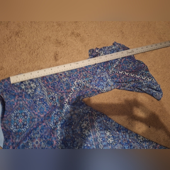 NWT / Calvin Klein Blue and White Floral Midi Dress - Picture 10 of 11